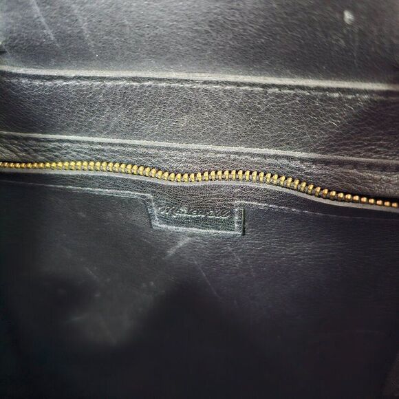 EUC MADEWELL BLACK LEATHER TRANSPORT DRAWSTRING TOTE LARGE - Picture 10 of 16